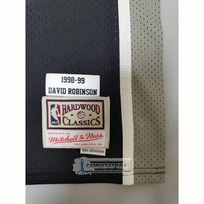 Camiseta San Antonio Spurs David Robinson NO 50 Mitchell & Ness 1998-99 Negro